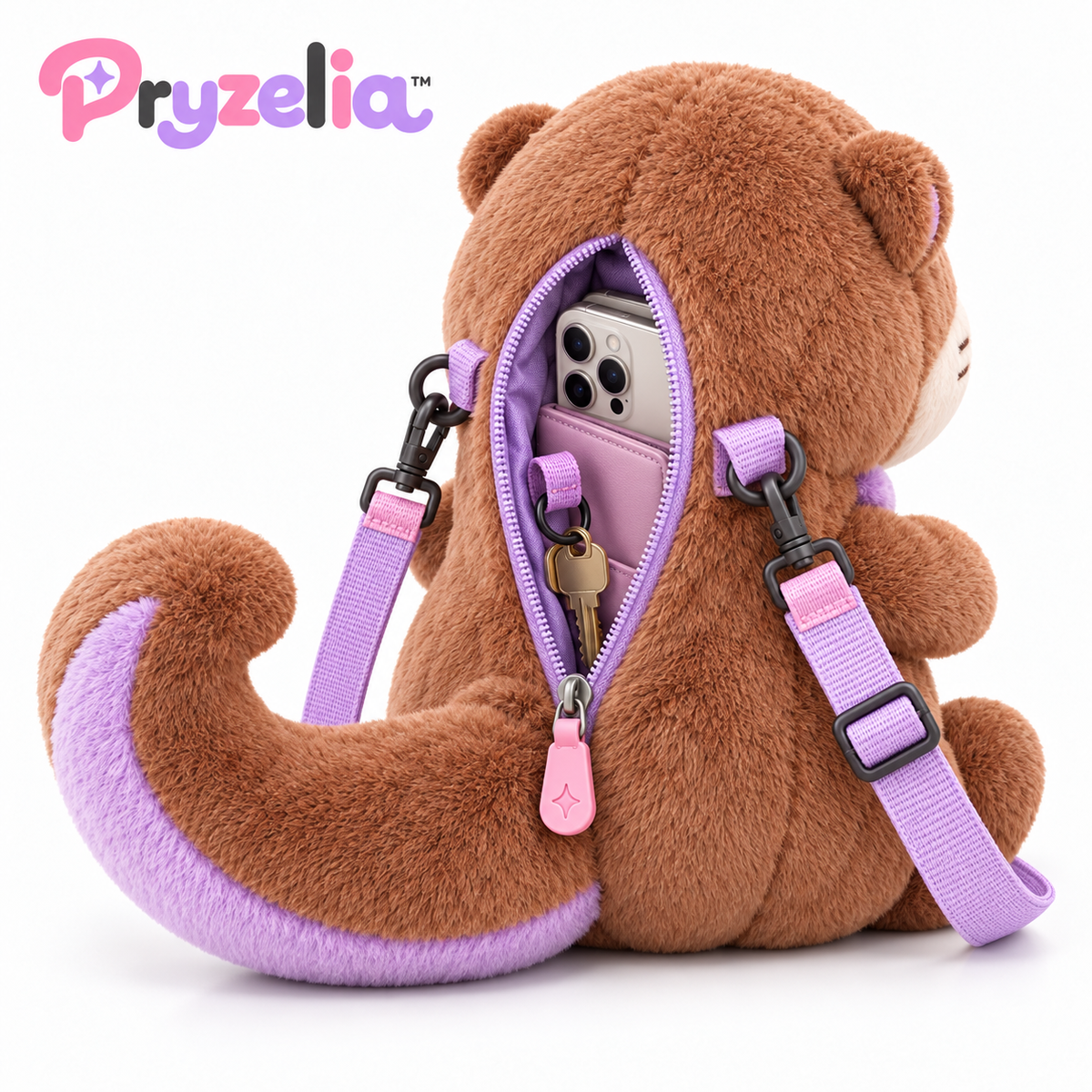 Pryzelia™ Ribbon Otter Crossbody Plush