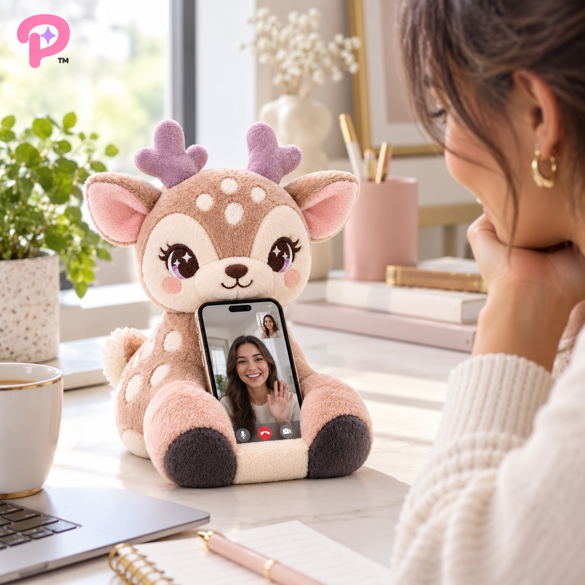 Pryzelia™ Nesting Fawn Phone Plush
